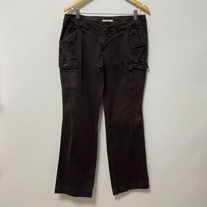 Old Navy Womens Y2K Low Rise Cargo Flare Pants Size 10 Dark Brown